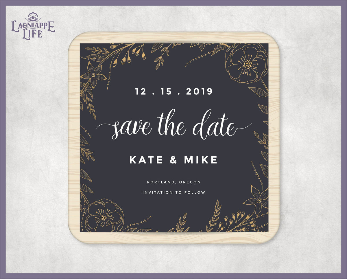 Save The Date Personalize Coaster Magnet Wedding Favor Thank You Gift Wedding Drink Coaster Personalized Coaster Save The Date Magnet