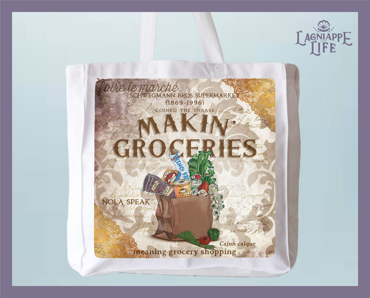 Tote Bag - Making Groceries - Large Canvas