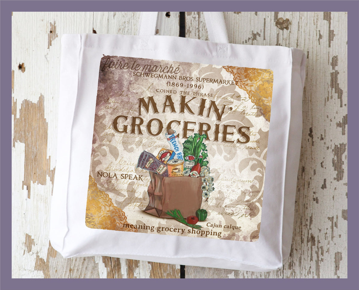 Tote Bag - Making Groceries - Large Canvas
