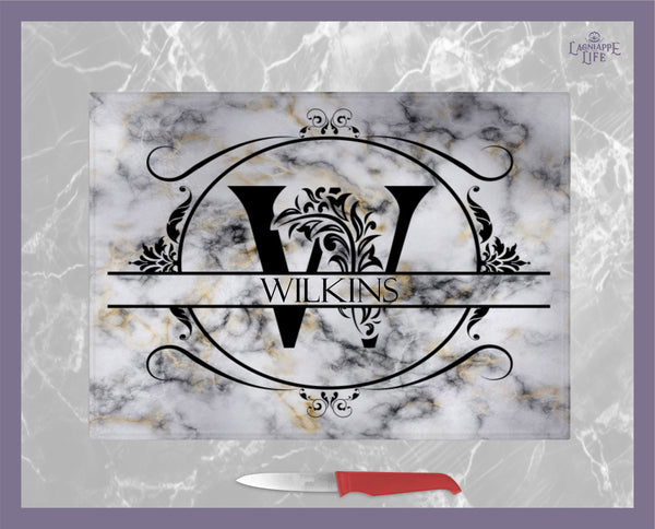 Cutting Board Personalize Monogram Cutting Board Tempered Glass Cuttin ...