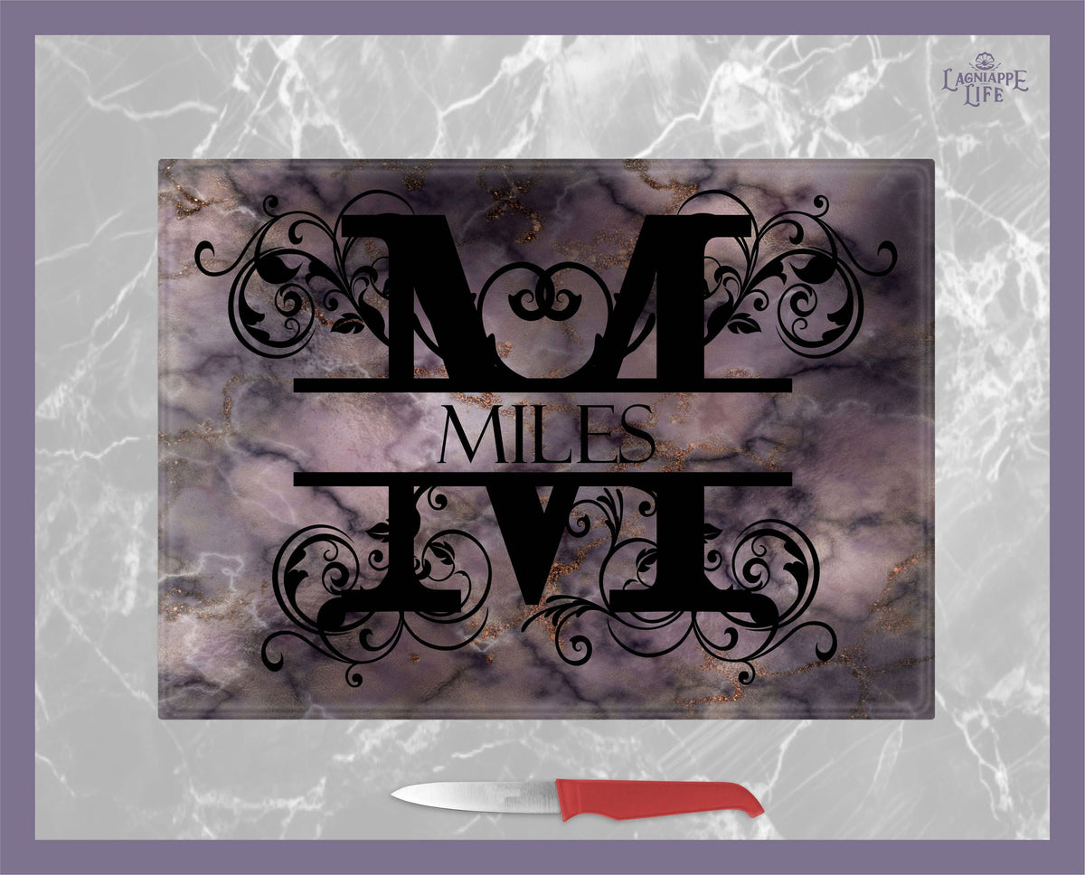 Cutting Board Personalize Monogram Cutting Board Tempered Glass Cutting Board Monogram Customize Glass Cutting Board Monogram Wedding Gift