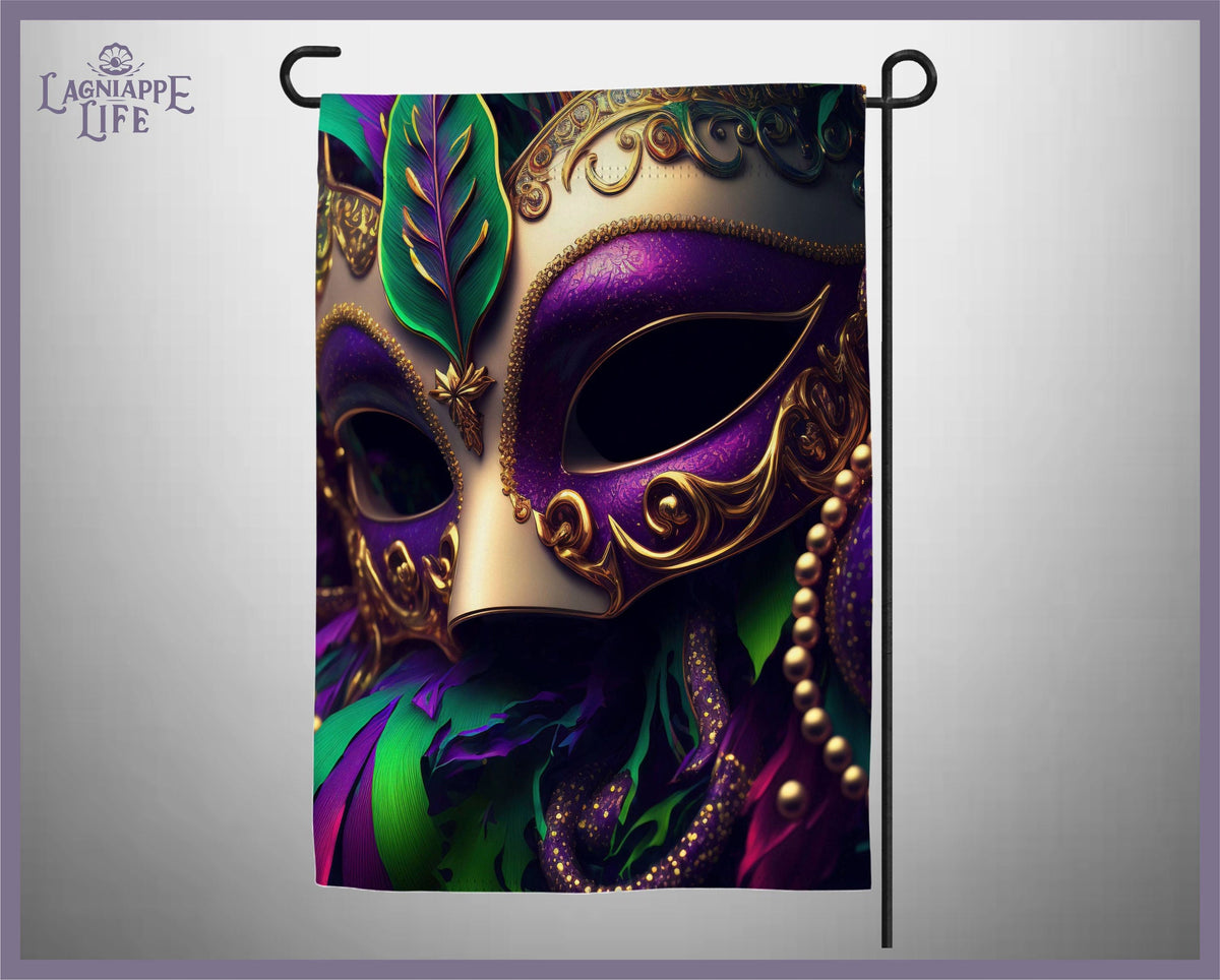 Mardi Gras Garden Flag, Custom Last Name Mardi Gras Garden Decor, New Orleans Mardi Gras Yard Sign, Fat Tuesday, Parade Season Flag