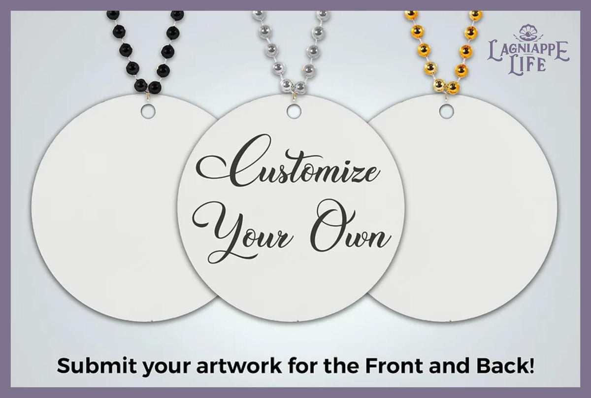 Fleur De Lis Beads One Dozen Design Second Line Bead Favors Customize with your design Personalized Second line Mari Gras