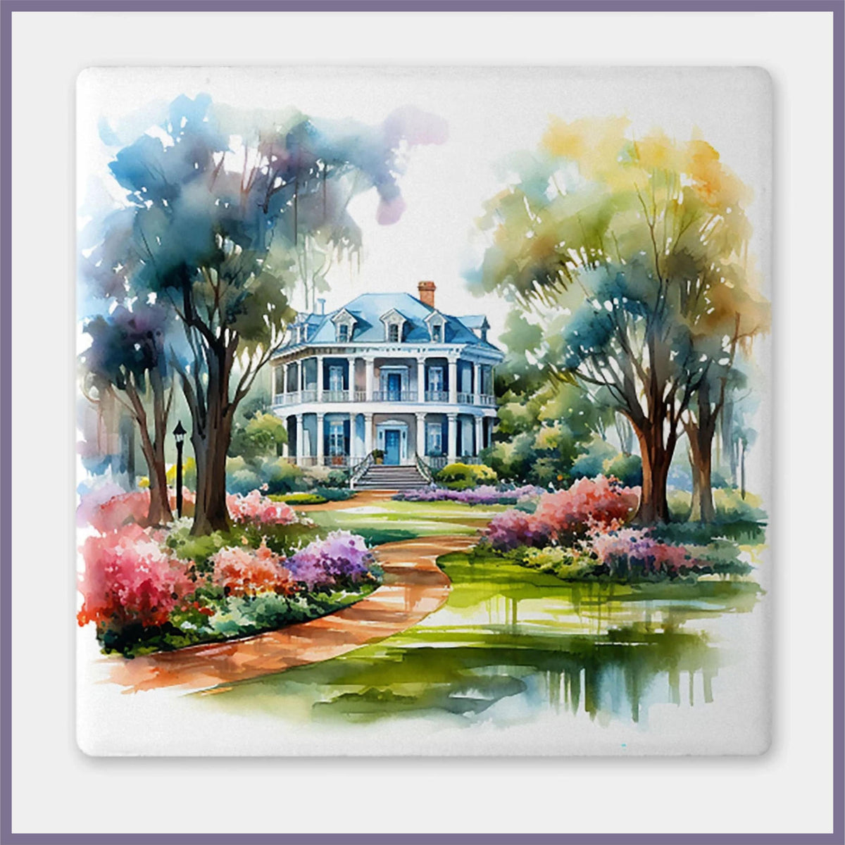 Plantation Homes Coaster Set New Orleans Gift Employee NOLA Coaster Wedding Gift House Gift French Quarter Coasters Plantation Coaster Set