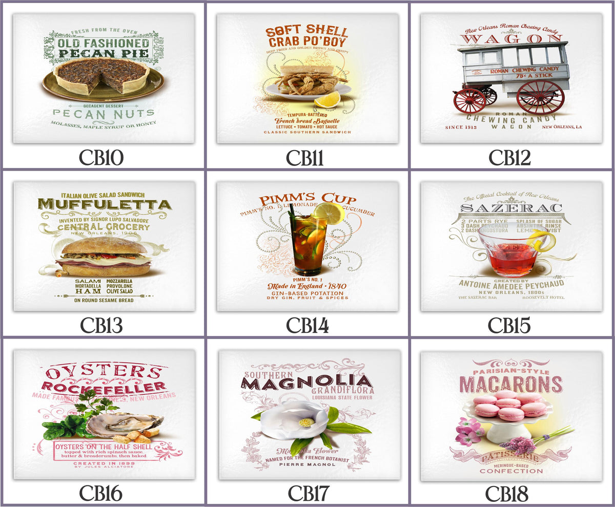 Cutting Board New Orleans Culture French Quarter Cutting Board Art Glass Cutting Board New Orleans Drinks Food Culture New Orleans Themes