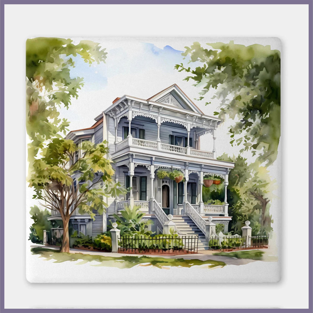 Plantation Homes Coaster Set New Orleans Gift Employee NOLA Coaster Wedding Gift House Gift French Quarter Coasters Plantation Coaster Set